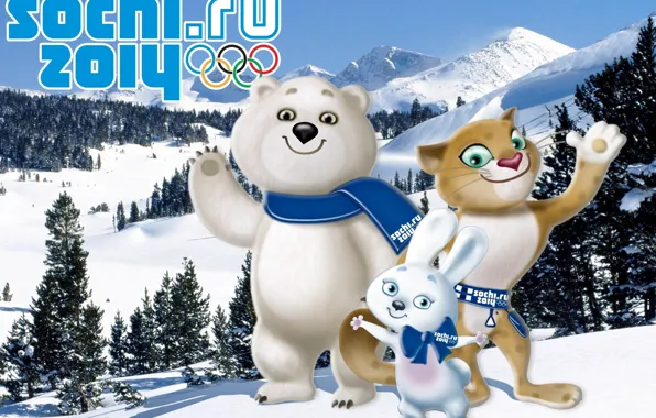 Олимпиада, сочи 2014, Sochi 2014, зимние олимпийские игры, талисманы