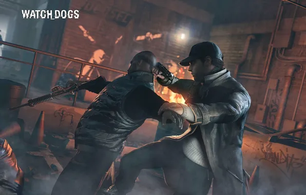 Автомат, ствол, заложник, ubisoft, Watch Dogs, Сторожевые Псы