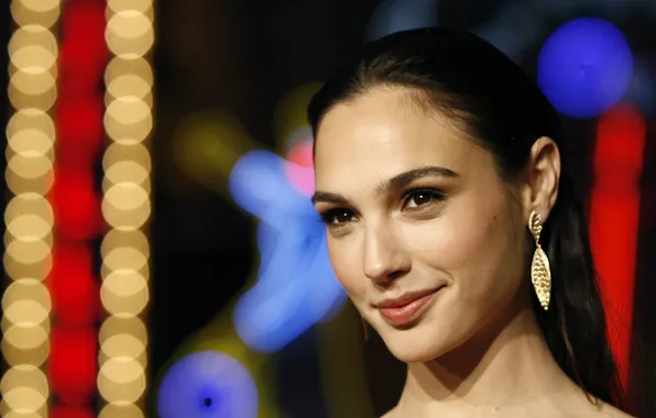 Картинка girl, woman, smile, model, bokeh, actress, female, Gal Gadot