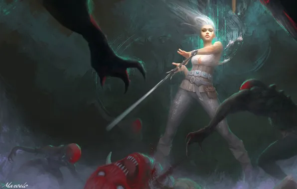 Тьма, меч, монстры, Ведьмак 3: Дикая Охота, Ciri