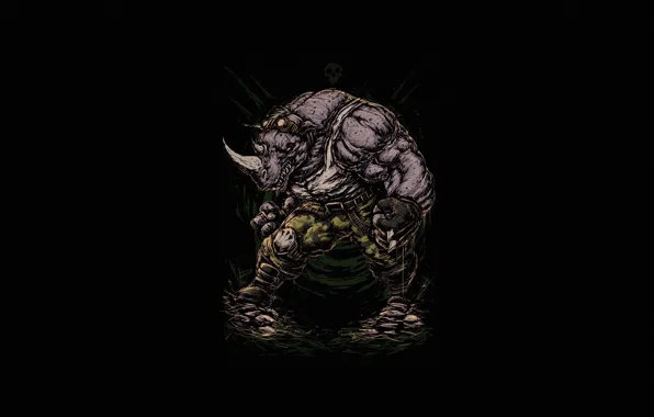 Минимализм, Стиль, Фон, Черепашки-ниндзя, Арт, Art, Style, TMNT