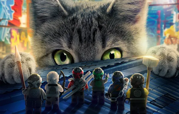 Кот, мультфильм, Лего, animated movie, The Lego Ninjago