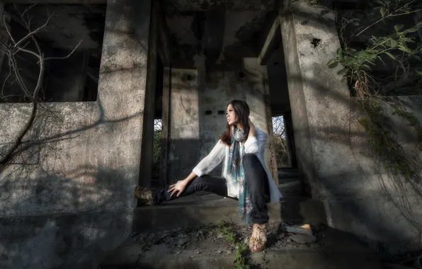 Девушка, фон, азиатка