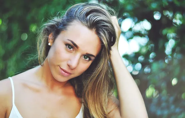 Девушка, улыбка, портрет, боке