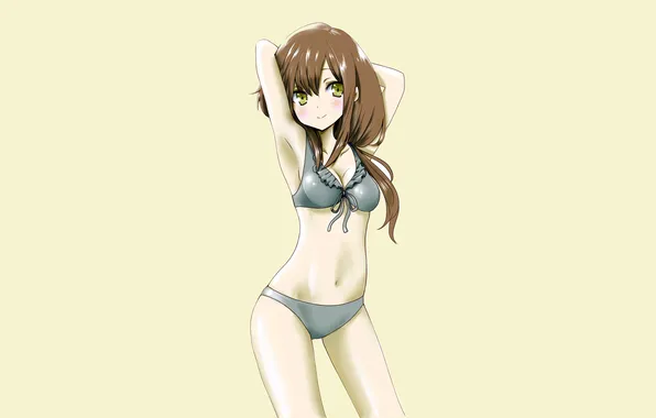 Girl, sexy, cleavage, long hair, brown hair, boobs, anime, beautiful