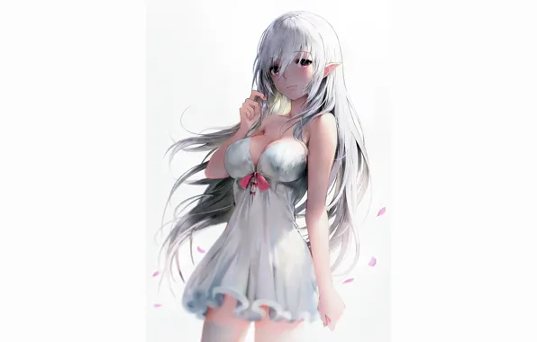 Girl, sexy, cleavage, long hair, boobs, anime, beautiful, pretty