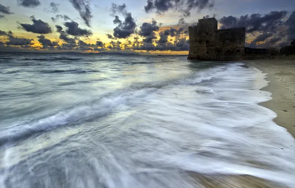 Море, пейзаж, закат