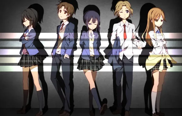 Аниме, Anime, Kokoro Connect, Юи Кирияма, Таити Яэгаси, Ёсифуми Аоки, Химэко Инаба, Единение Сердец