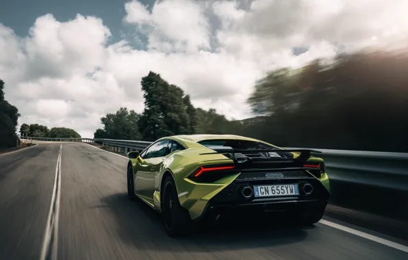 Lamborghini, road, Huracan, rear view, Lamborghini Huracan Tecnica