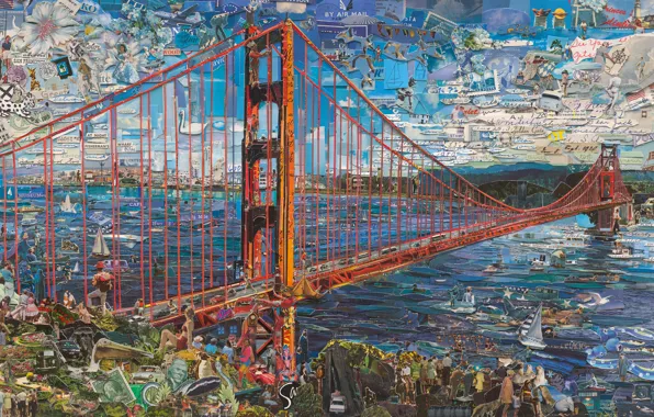Golden Gate Bridge, Vik Muniz, Postcards from Nowhere, contemporary art