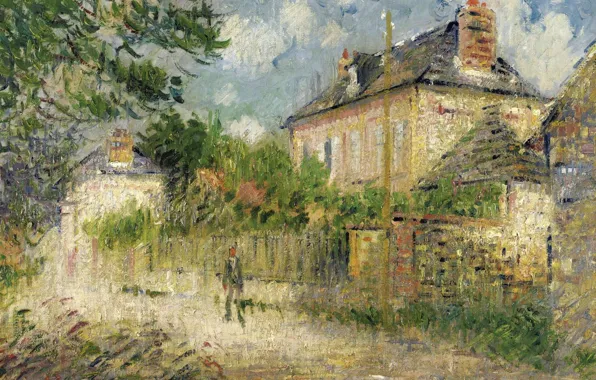 Пейзаж, дом, картина, Гюстав Луазо, Gustave Loiseau, The House of Monsieur Compon at Vaudreuil
