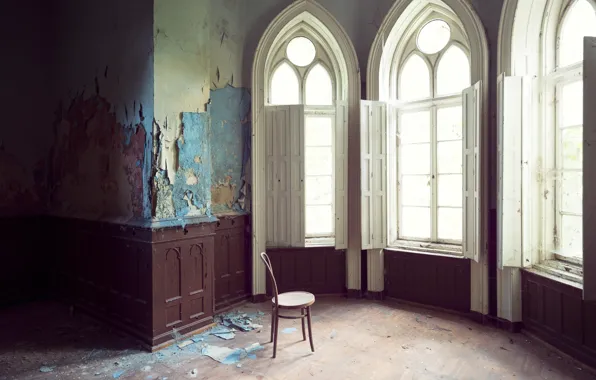 Картинка комната, окна, стул