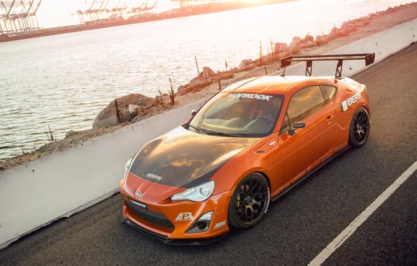 Картинка тюнинг, Toyota, tuning, orange, Scion, сцион, fr-s, фр-с