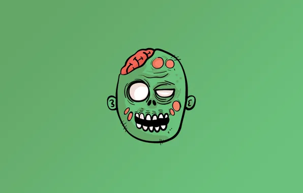 Картинка Zombie, undead, minimalism, funny, digital art, artwork, creature, simple background