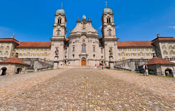 Город, Швейцария, монастырь, Einsiedeln