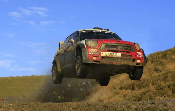 Красный, Mini Cooper, WRC, Rally, MINI, Передок, Мини Купер, В Воздухе