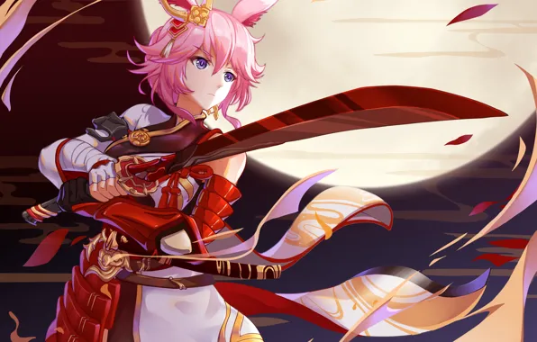 Девушка, воин, фэнтези, ушки, Honkai Impact 3rd