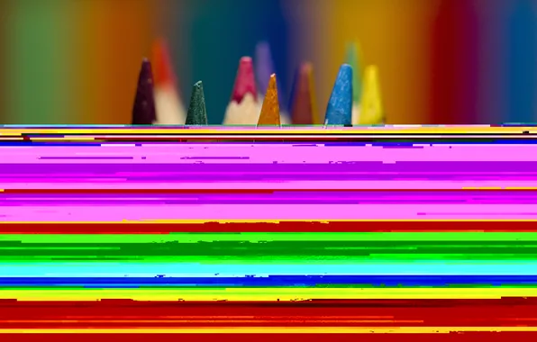 Картинка макро, карандаши, Rainbow
