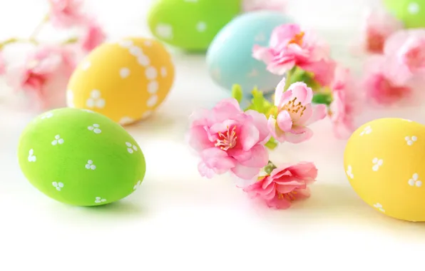 Цветы, яйца, пасха, flowers, Easter, eggs, delicate