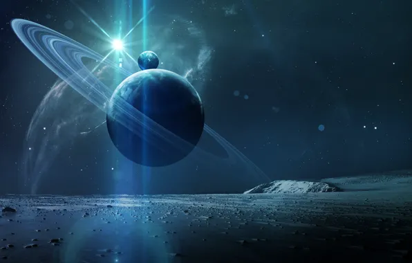 Light, star, eclipse, sun, planet, sci fi