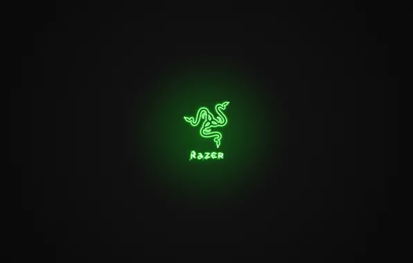 Green, Black, Logo, Razer, Wallpaper, Hi-Tech, Minimalism