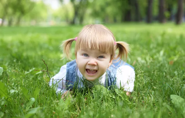 Трава, счастье, дети, детство, парк, ребенок, grass, park