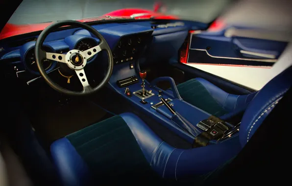 Авто, Lamborghini, Машина, Салон, 1971, Кожа, Автомобиль, Руль