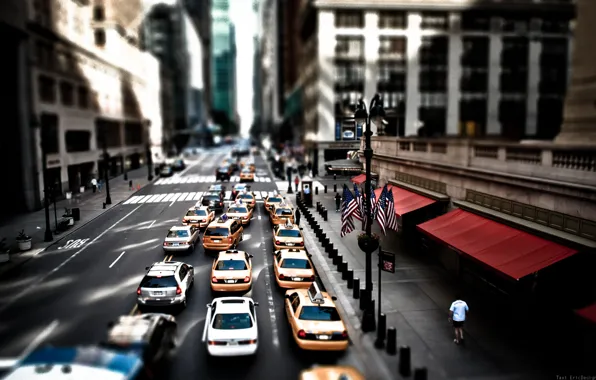 Картинка Нью-Йорк, Улица, Такси