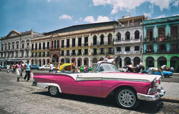 Картинка Cadillac, Pink, Cuba, Havana