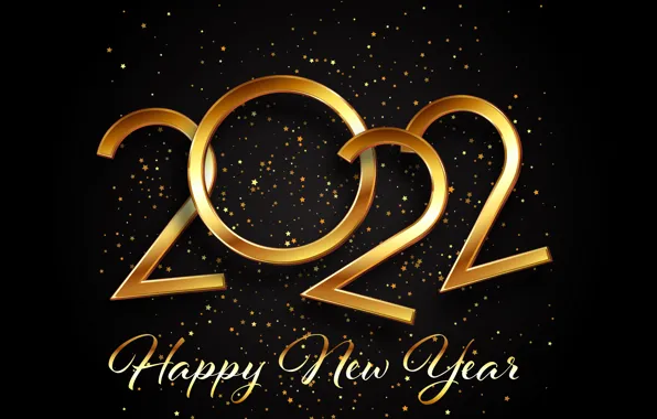 Золото, Новый год, golden, черный фон, new year, happy, decoration, sparkling