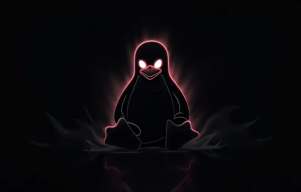 Картинка dark, Linux, minimalism, AI art, solid color