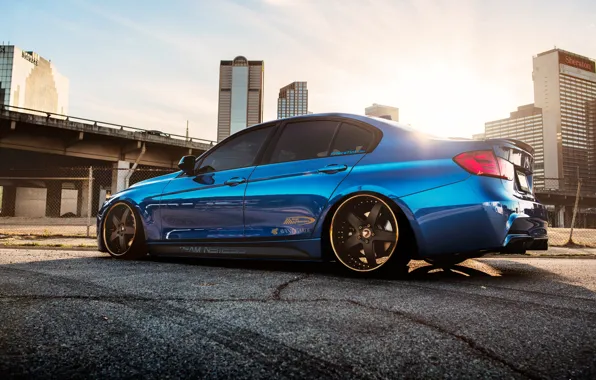 Картинка BMW, blue, 335i, stance, f30