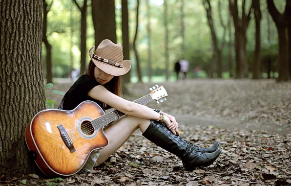 Картинка девушка, настроение, гитара