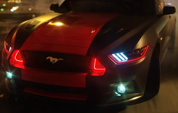 Картинка lights, mustang, drift, ford