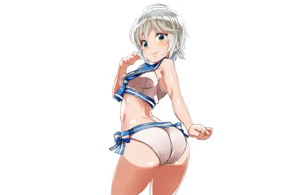 Girl, sexy, ass, Anastasia, cleavage, shorts, blouse, boobs