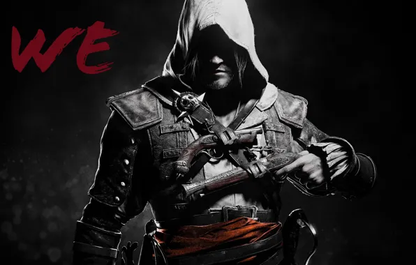 Воин, капюшон, парень, ассасин, Assassin's Creed IV, Assassin's Creed IV: Черный Флаг