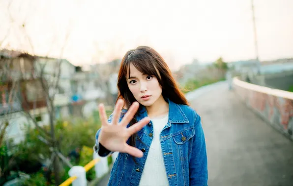 Девушка, поза, фон