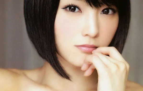 Girl, beautiful, short hair, pretty, lips, face, asian, attractive