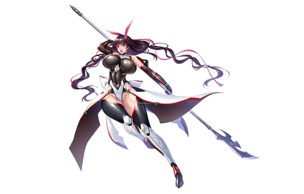 Girl, sexy, thighhighs, long hair, legs, boobs, anime, beautiful