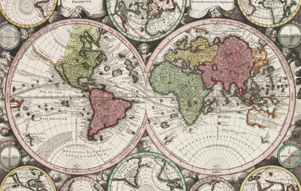 Картинка карта мира, атлас, geography, Atlas Novus sive Tabulae Geographicae totius Orbis, 1735, Atlas Antiquus, World …