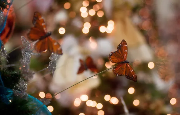 Макро, фон, бабочка, игрушка