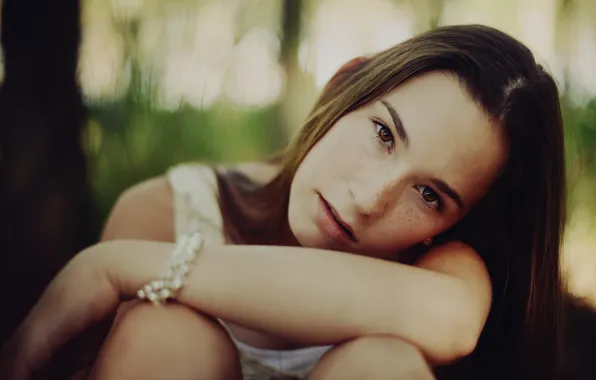 Взгляд, девушка, фон