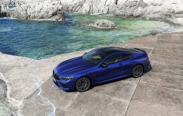 Картинка берег, купе, BMW, сверху, 2019, BMW M8, M8, M8 Competition Coupe