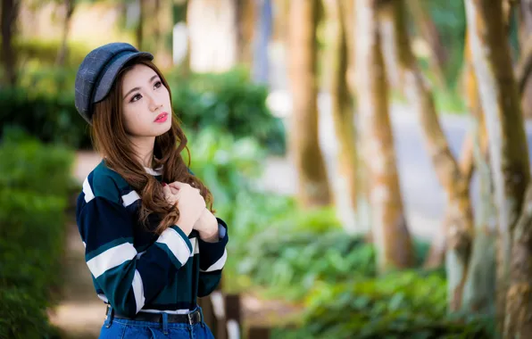 Девушка, азиатка, милашка, боке