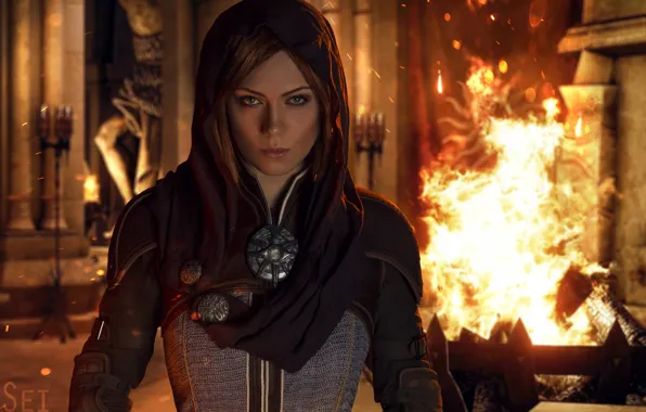 Картинка fire, flame, Dragon Age, spark, Dragon Age: Inquisition, Leliana