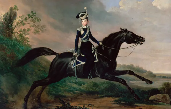 Картина, Франц Крюгер, Александра Николаевича, Конный портрет великого князя