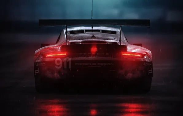 Авто, Porsche, Дождь, Porsche 911, Рендеринг, 3DS Max