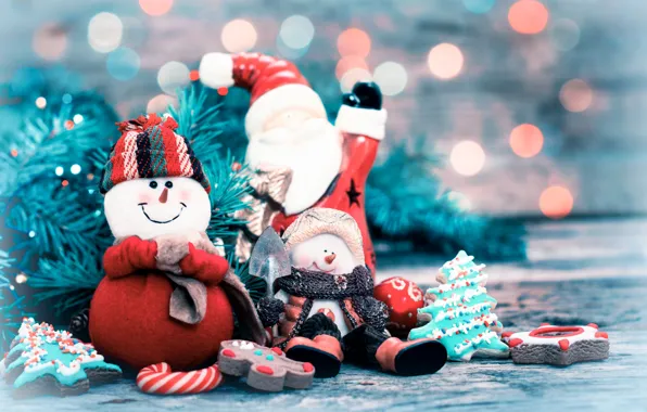 Украшения, елка, Новый Год, печенье, Рождество, подарки, снеговик, Christmas