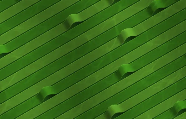 Картинка зеленый, ленты, изгибы