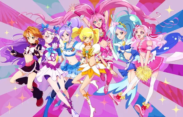 Girl, pink hair, long hair, anime, beautiful, pretty, blonde, attractive